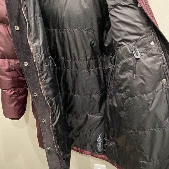 Coach Bordeaux Purple Long Puffer Coat - Size: Medium - Picture 10 of 13